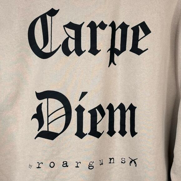 RRGS Roarguns Japan Carpe Diem Tan Sweatshirt Heavyweight Cotton Size Medium - Picture 6 of 8